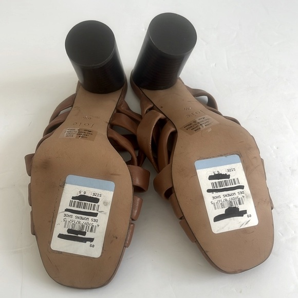 JOIE $170 Luz Crisscross Mule Cognac Leather Stacked Heel Sandals Shoes Size 6.5 - Picture 5 of 5